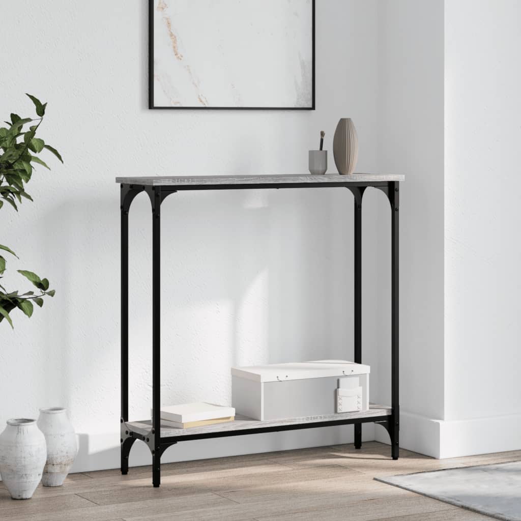 Tavolino Consolle Grigio Sonoma 75x22,5x75 cm Legno Multistrato - homemem39