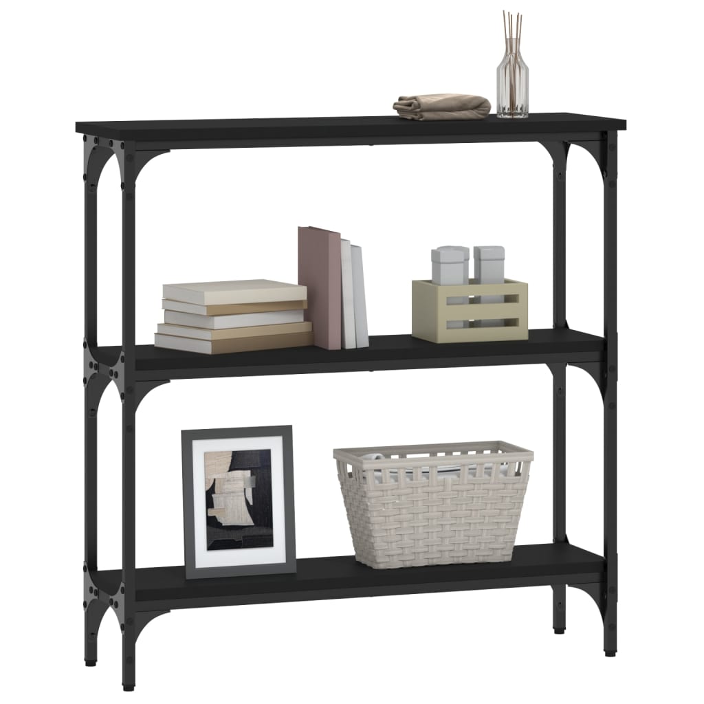 Tavolino Consolle Nero 75x22,5x75 cm in Legno Multistrato - homemem39