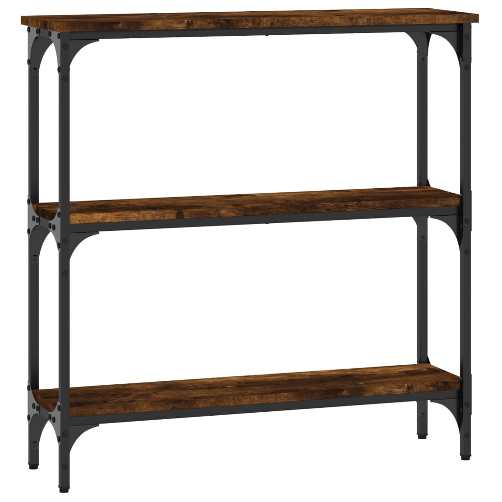 Tavolino Consolle Rovere Fumo 75x22,5x75 cm Legno Multistrato - homemem39