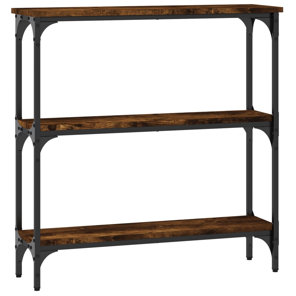 Tavolino Consolle Rovere Fumo 75x22,5x75 cm Legno Multistrato - homemem39