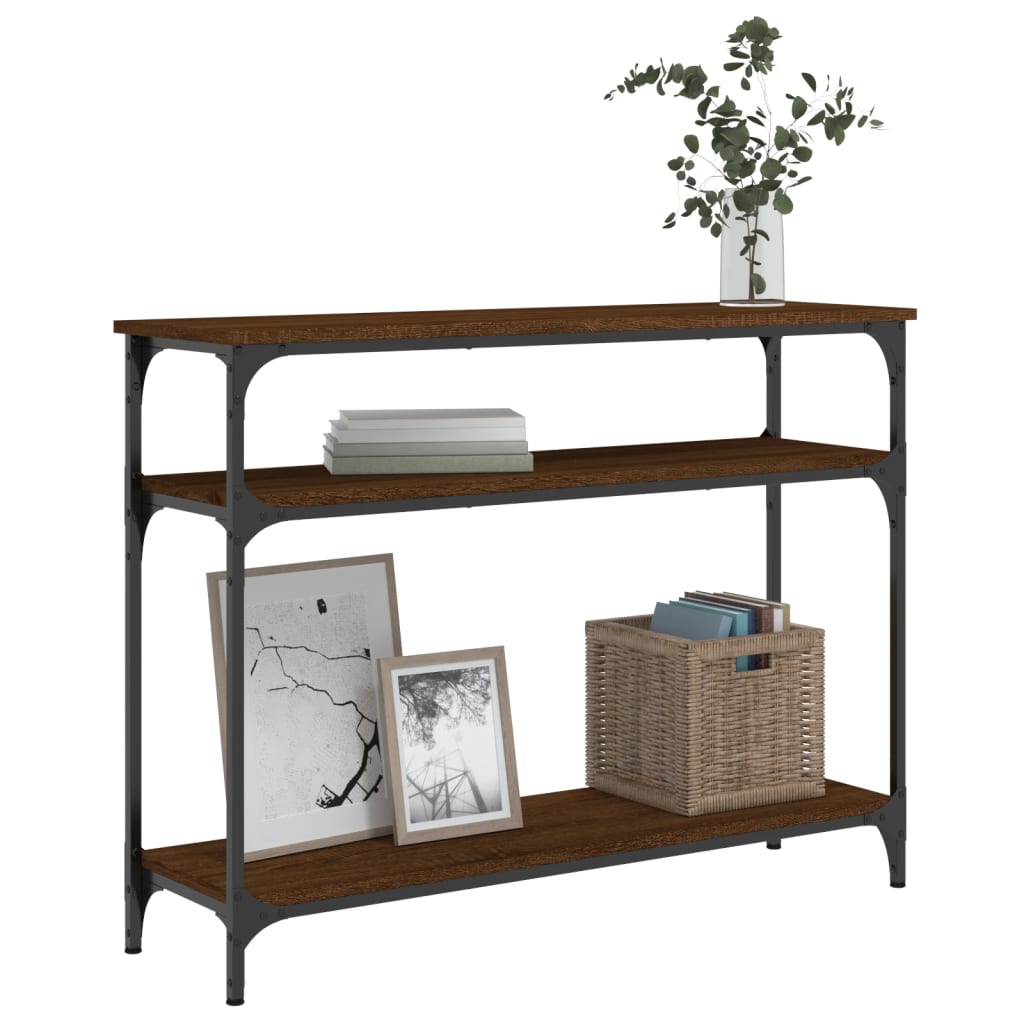Tavolino Consolle Rovere Marrone 100x29x75 cm Legno Multistrato - homemem39