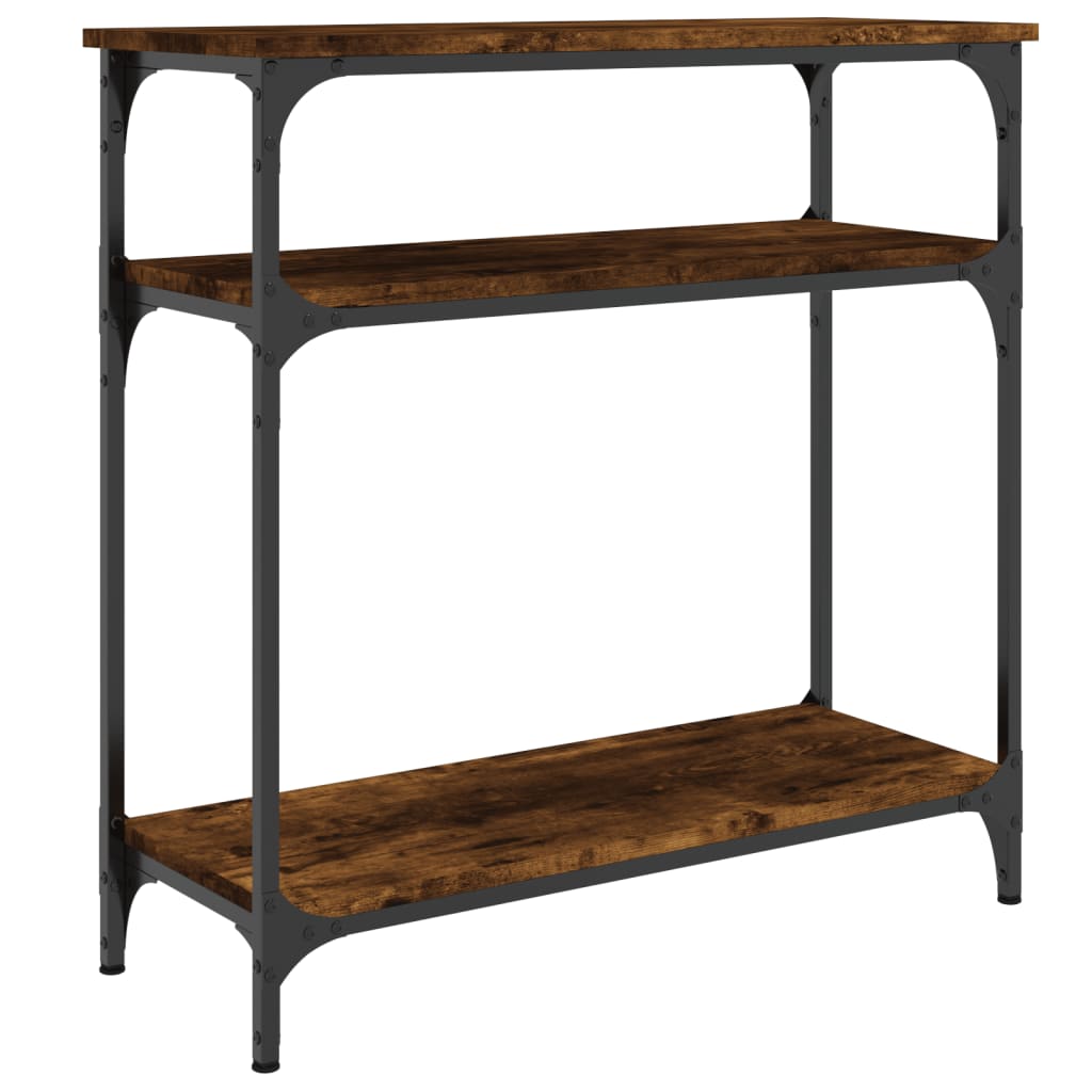Tavolino Consolle Rovere Fumo 75x29x75 cm in Legno Multistrato - homemem39