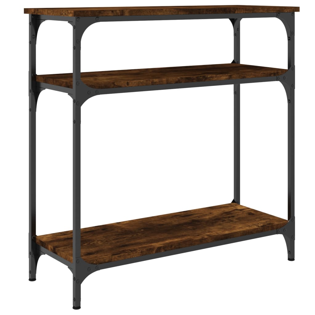 Tavolino Consolle Rovere Fumo 75x29x75 cm in Legno Multistrato - homemem39