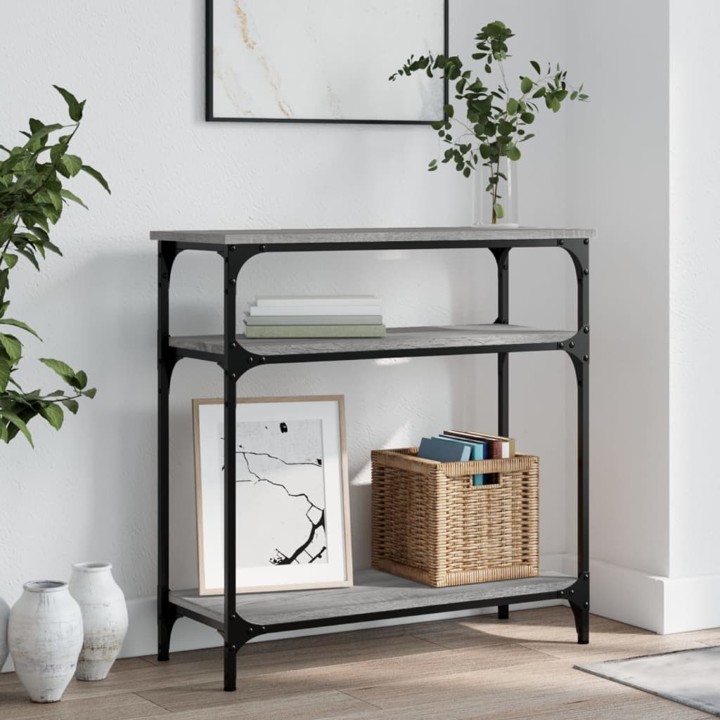 Tavolino Consolle Grigio Sonoma 75x29x75cm in Legno Multistrato - homemem39