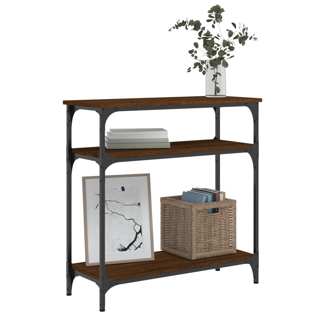 Tavolino Consolle Rovere Marrone 75x29x75 cm Legno Multistrato - homemem39