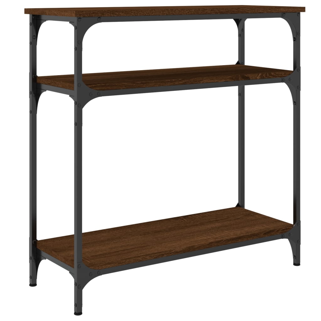 Tavolino Consolle Rovere Marrone 75x29x75 cm Legno Multistrato - homemem39