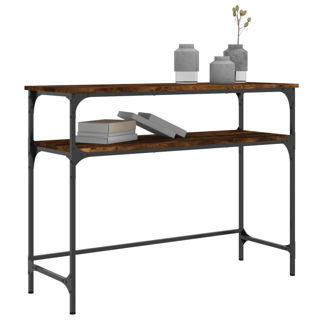Tavolino Consolle Rovere Fumo 100x35,5x75cm Legno Multistrato - homemem39