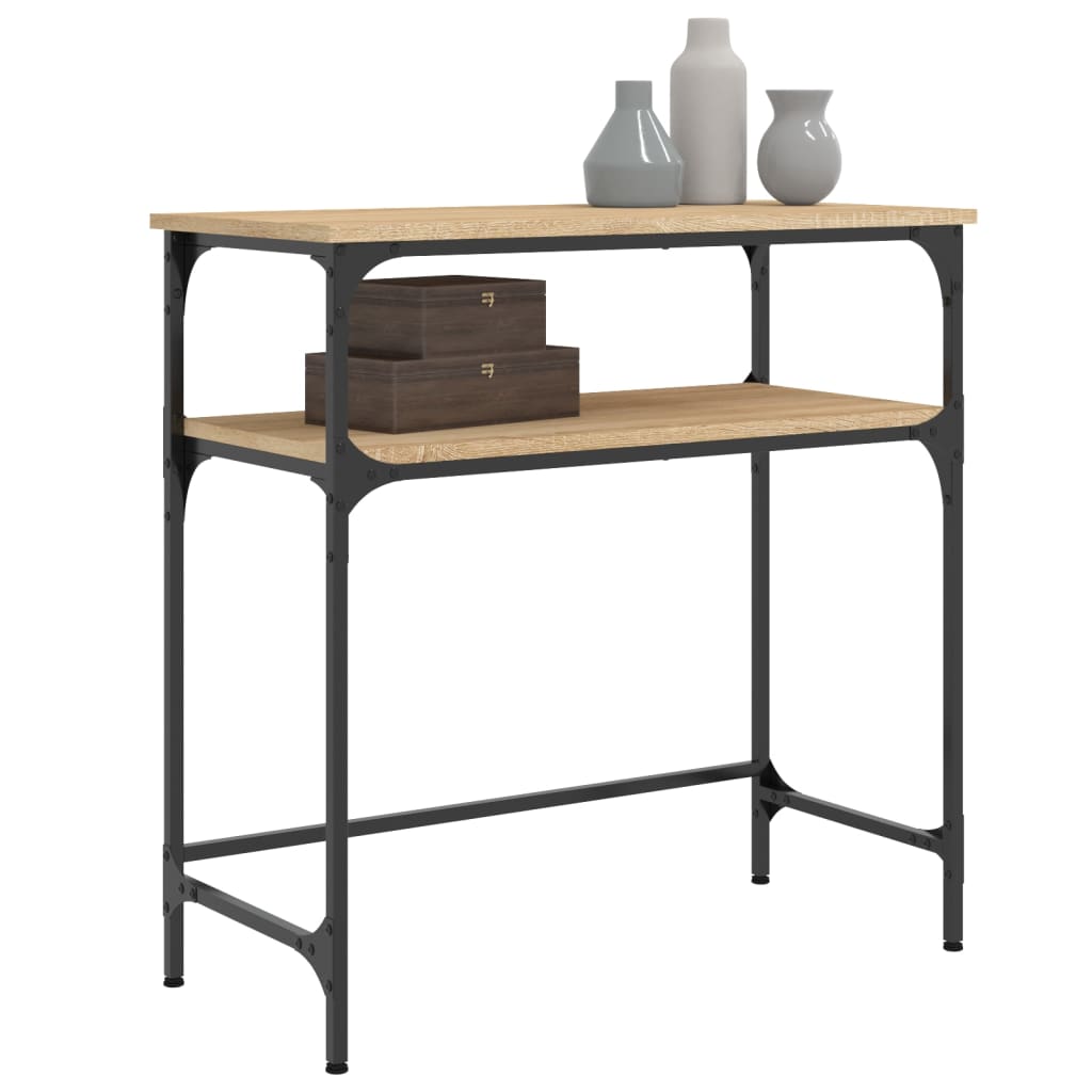 Tavolino Consolle Rovere Sonoma 75x35,5x75cm Legno Multistrato - homemem39