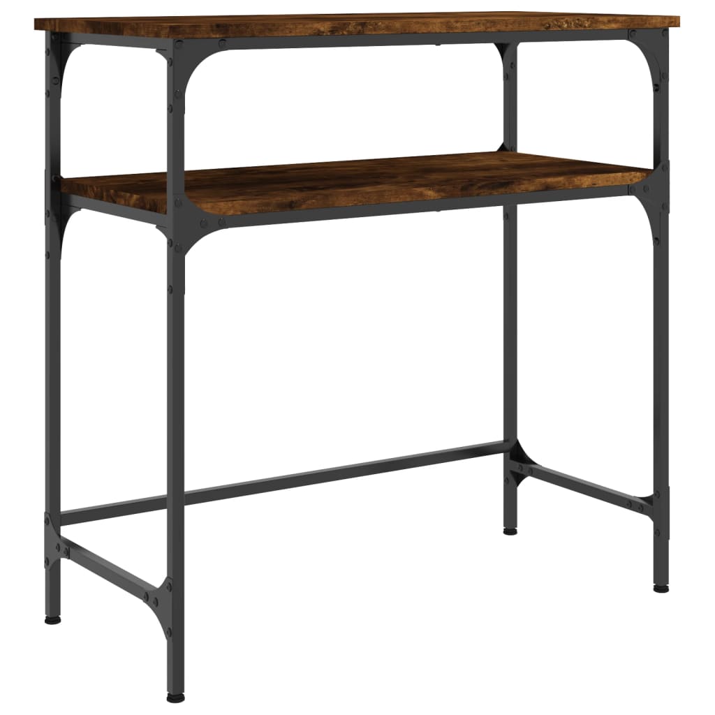 Tavolino Consolle Rovere Fumo 75x35,5x75cm in Legno Multistrato - homemem39