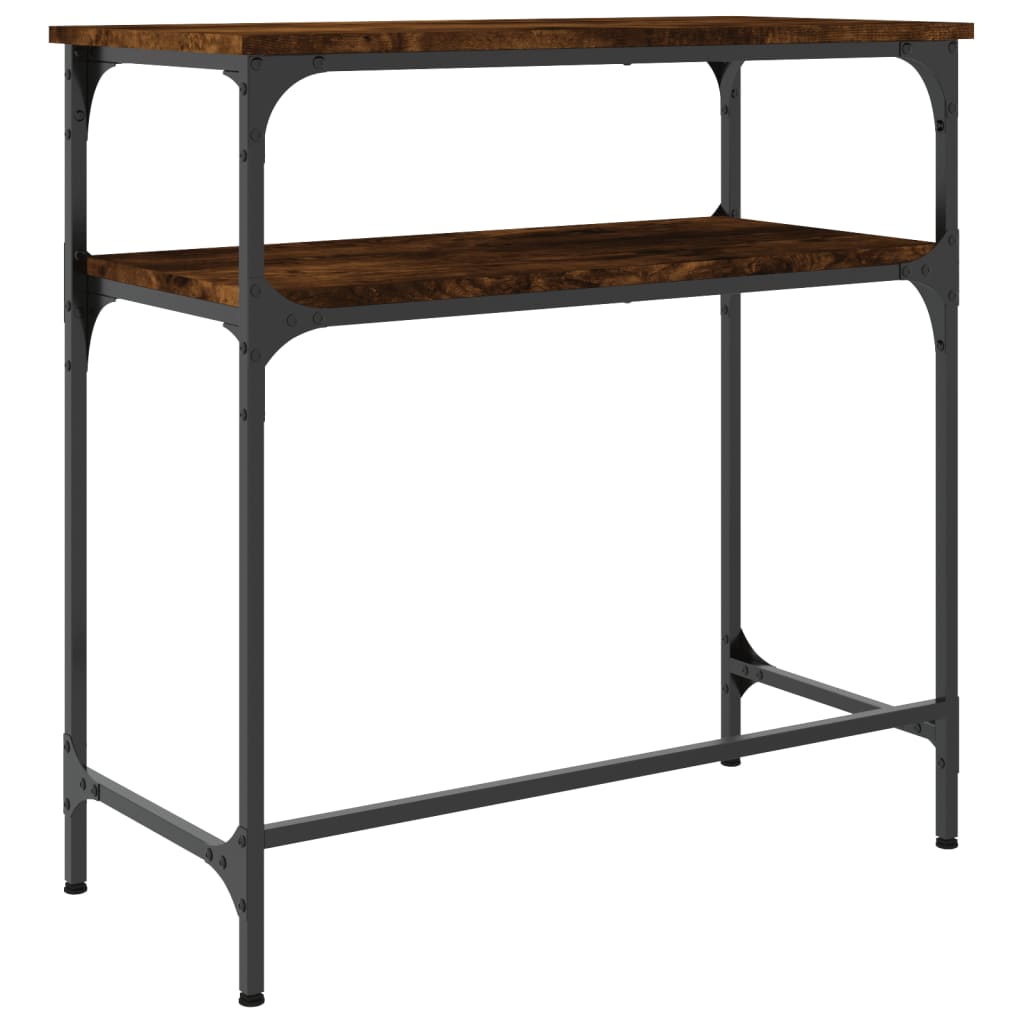 Tavolino Consolle Rovere Fumo 75x35,5x75cm in Legno Multistrato - homemem39