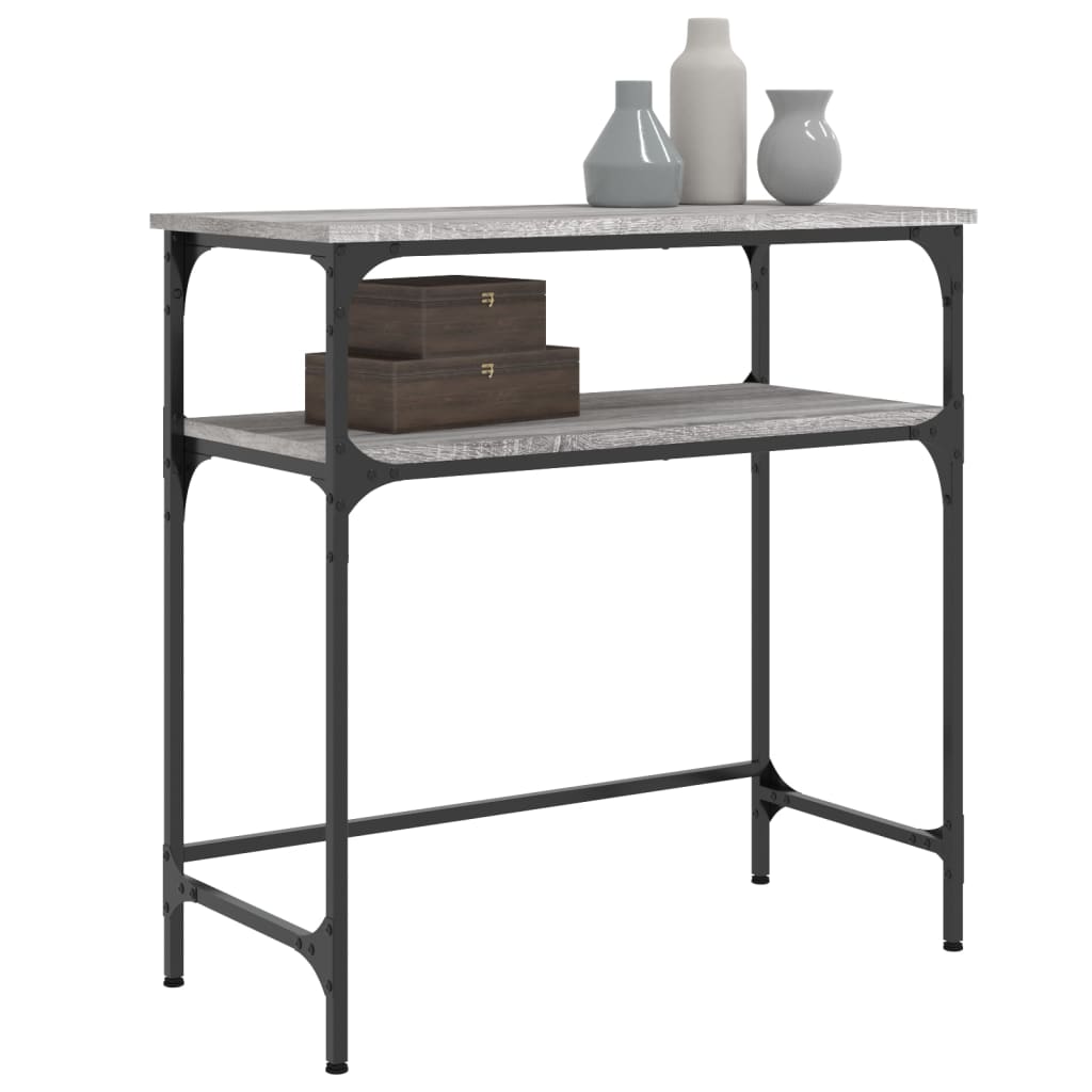 Tavolino Consolle Grigio Sonoma 75x35,5x75 cm Legno Multistrato - homemem39