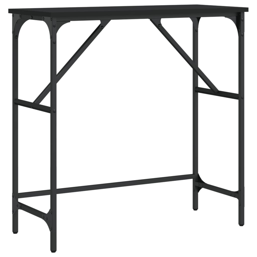 Tavolino Consolle Nero 75x32x75 cm in Legno Multistrato - homemem39