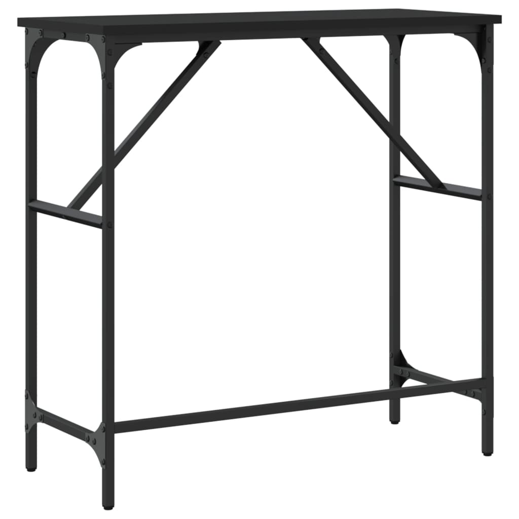 Tavolino Consolle Nero 75x32x75 cm in Legno Multistrato - homemem39