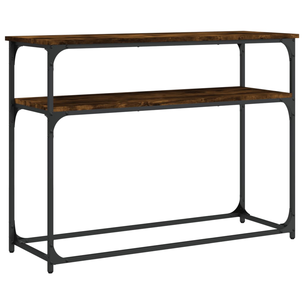 Tavolino Consolle Rovere Fumo 100x35,5x75 cm Legno Multistrato - homemem39
