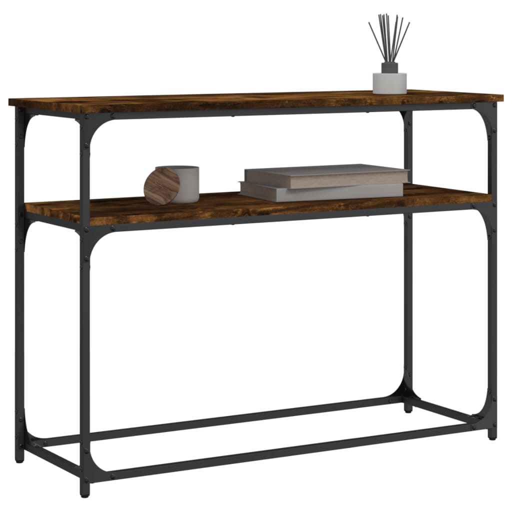 Tavolino Consolle Rovere Fumo 100x35,5x75 cm Legno Multistrato - homemem39