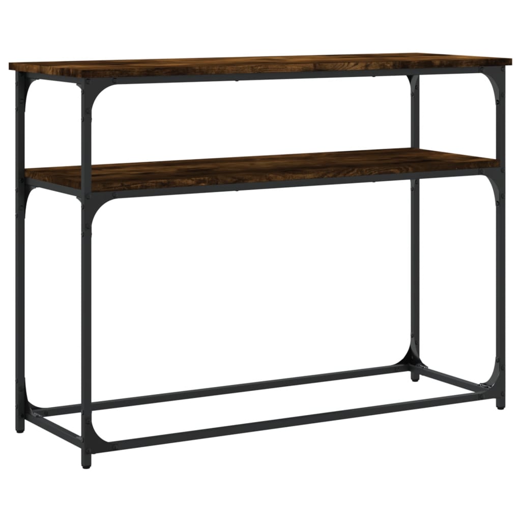 Tavolino Consolle Rovere Fumo 100x35,5x75 cm Legno Multistrato - homemem39