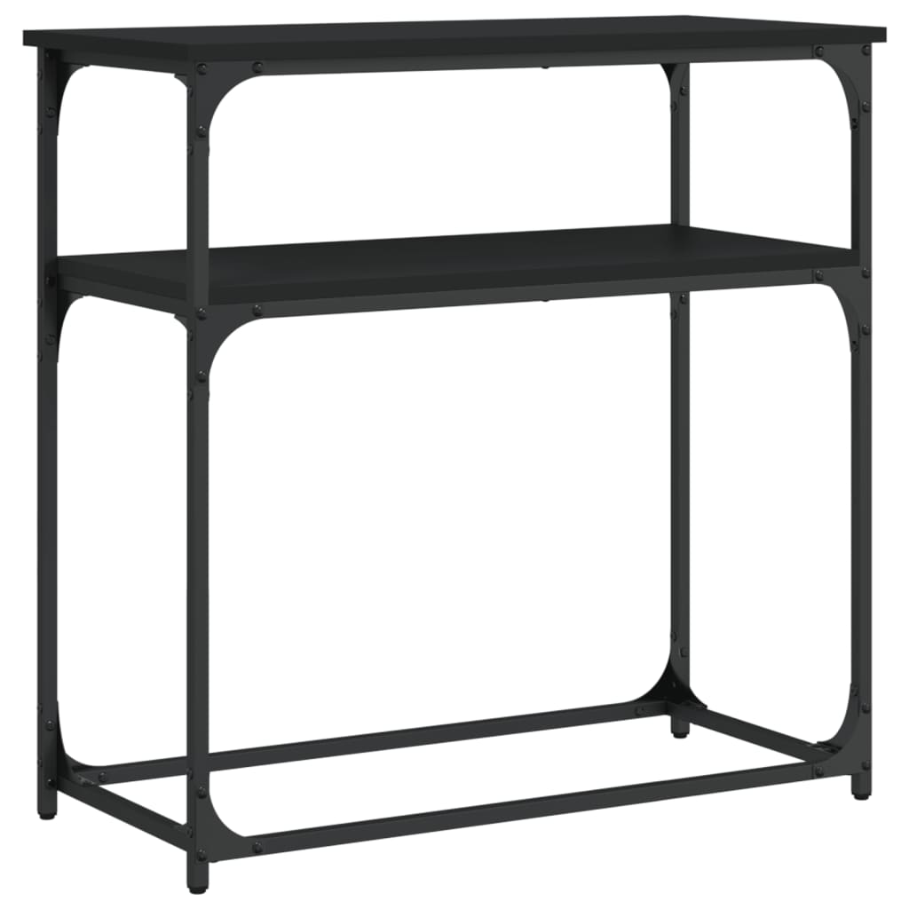 Tavolino Consolle Nero 75x35,5x75 cm in Legno Multistrato - homemem39