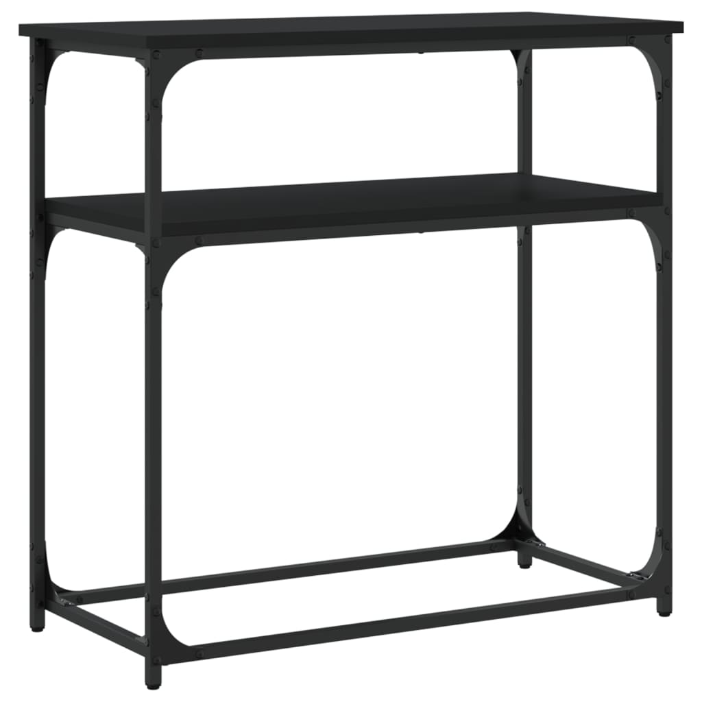Tavolino Consolle Nero 75x35,5x75 cm in Legno Multistrato - homemem39