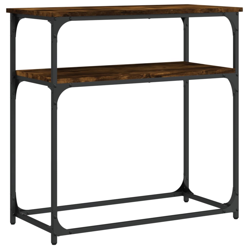 Tavolino Consolle Rovere Fumo 75x35,5x75cm in Legno Multistrato - homemem39