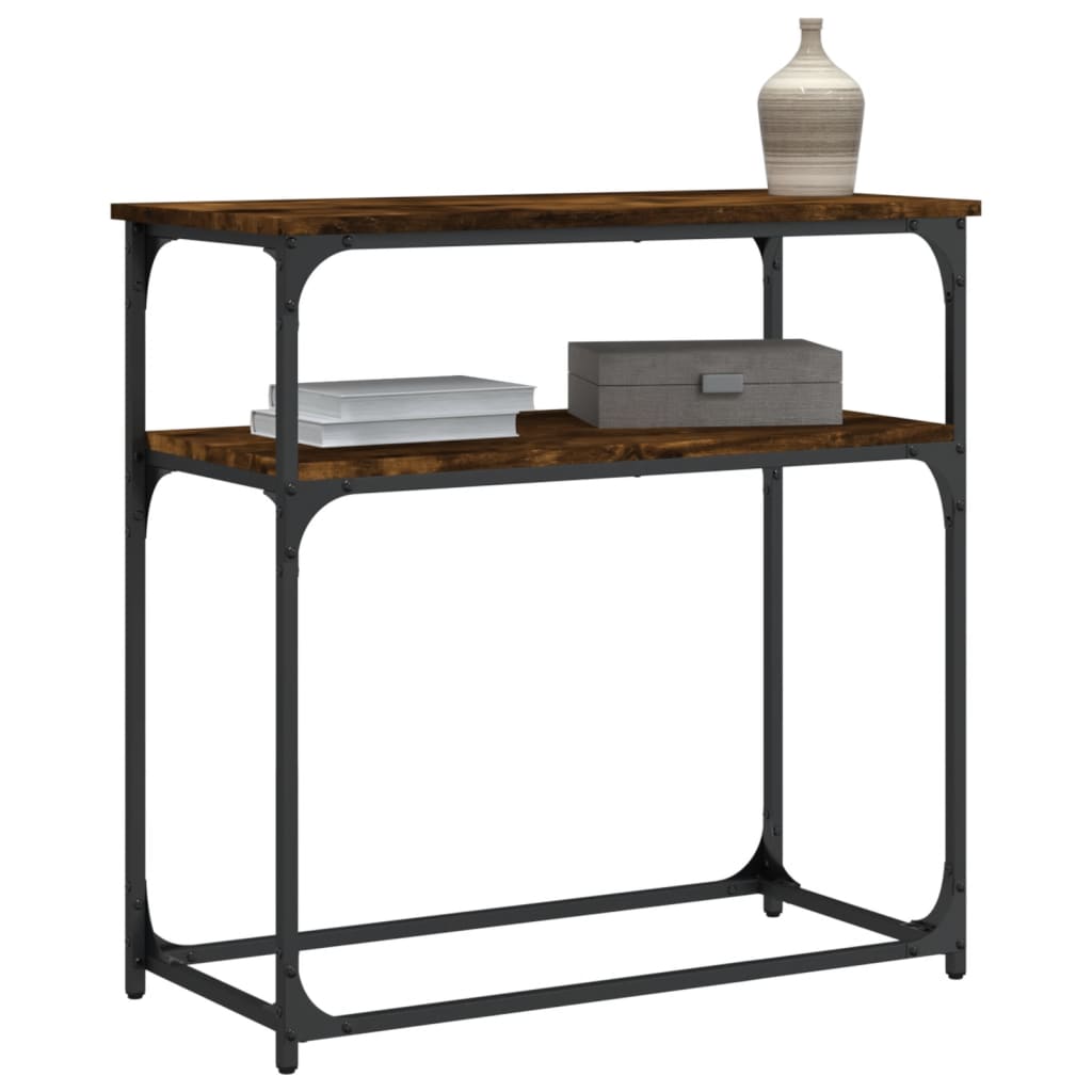 Tavolino Consolle Rovere Fumo 75x35,5x75cm in Legno Multistrato - homemem39