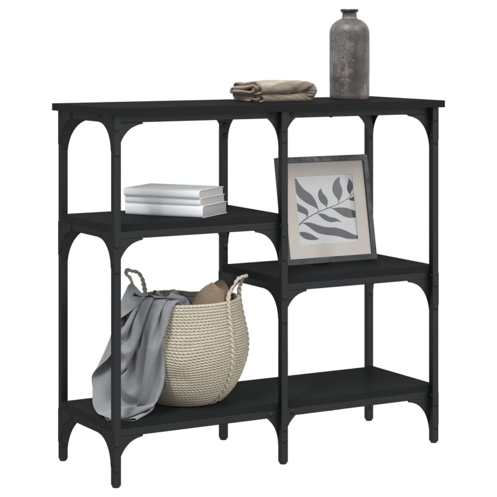 Tavolino Consolle Nero 80x29x75 cm in Legno Multistrato - homemem39