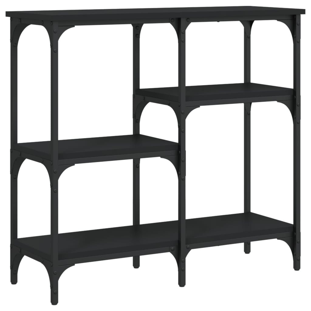 Tavolino Consolle Nero 80x29x75 cm in Legno Multistrato - homemem39