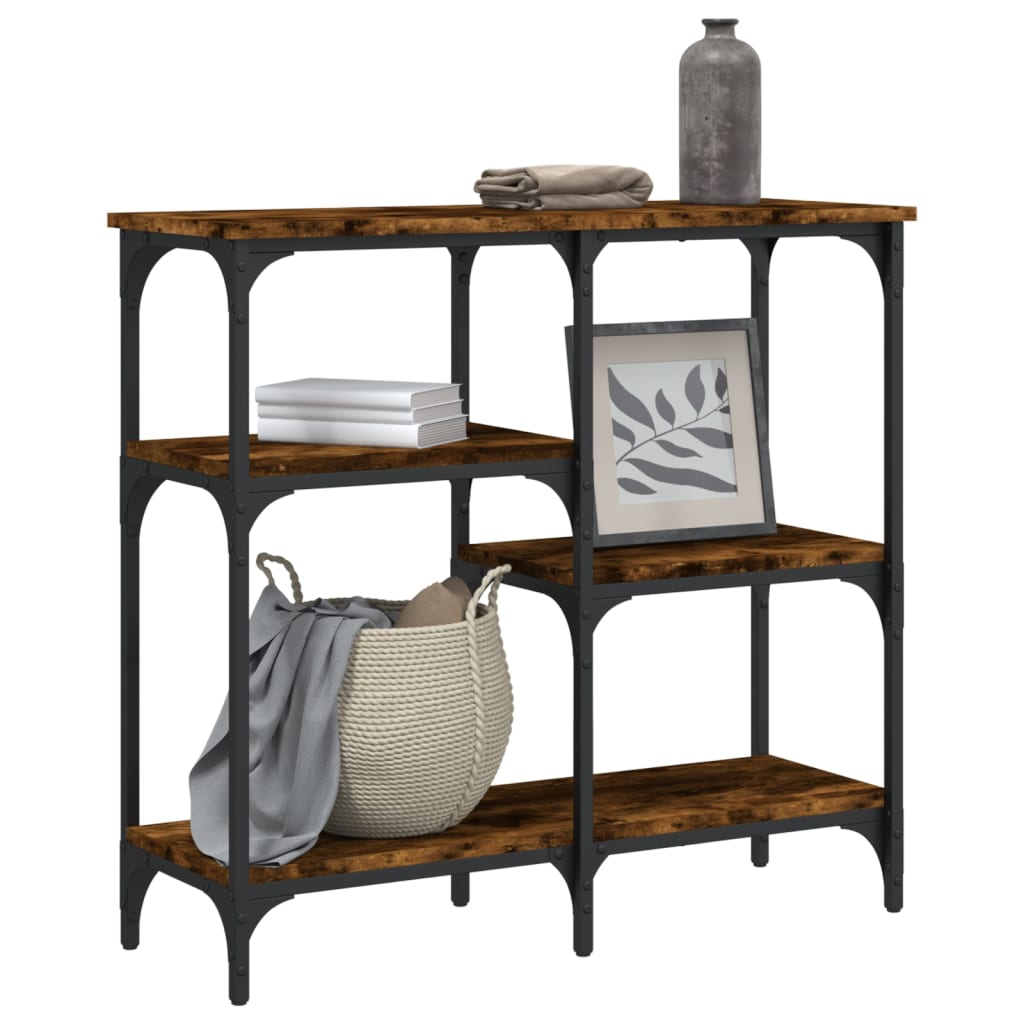 Tavolo Consolle Rovere Fumo 80x29x75 cm in Legno Multistrato - homemem39