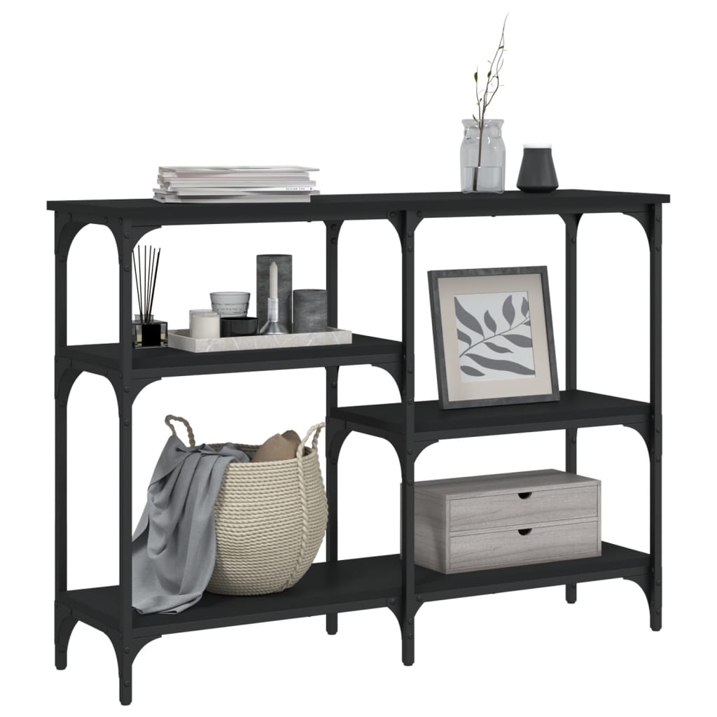 Tavolino Consolle Nero 102x29x75 cm in Legno Multistrato - homemem39