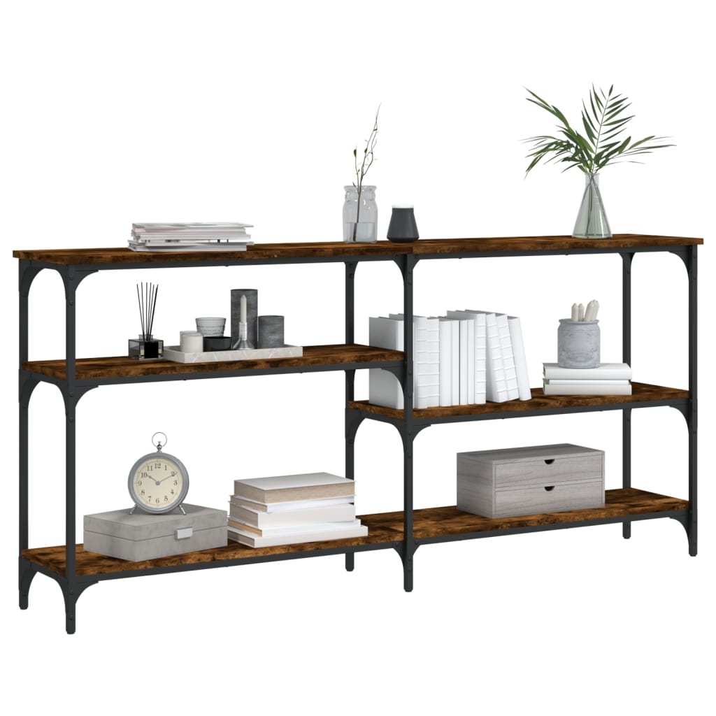Tavolo Consolle Rovere Fumo 160x29x75 cm in Legno Multistrato - homemem39