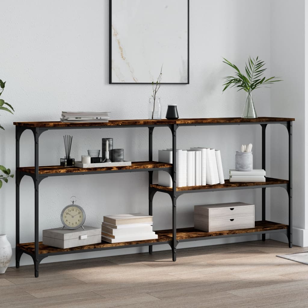 Tavolo Consolle Rovere Fumo 160x29x75 cm in Legno Multistrato - homemem39