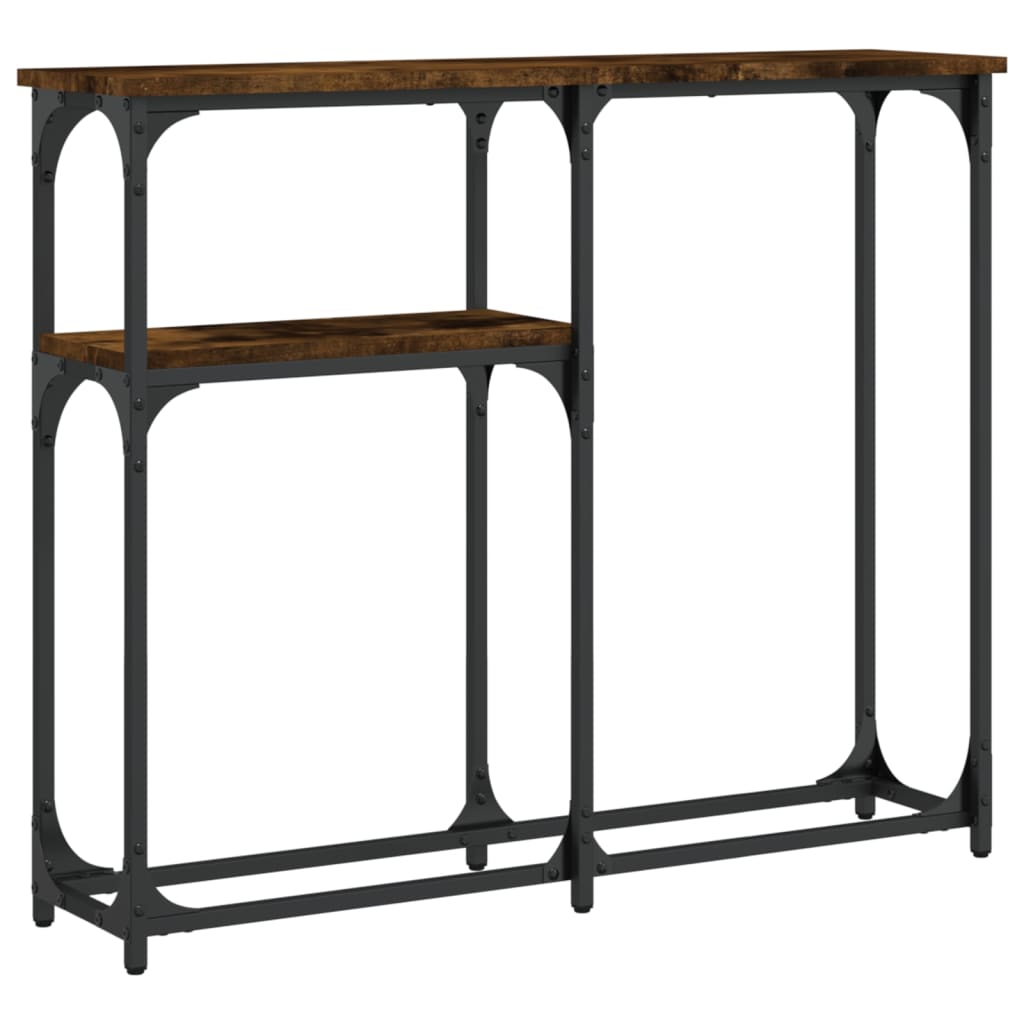 Tavolino Consolle Rovere Fumo 90x22,5x75cm in Legno Multistrato - homemem39