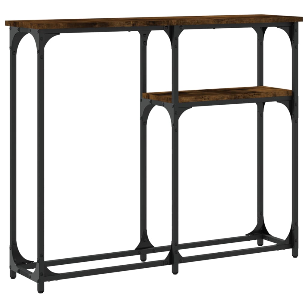 Tavolino Consolle Rovere Fumo 90x22,5x75cm in Legno Multistrato - homemem39