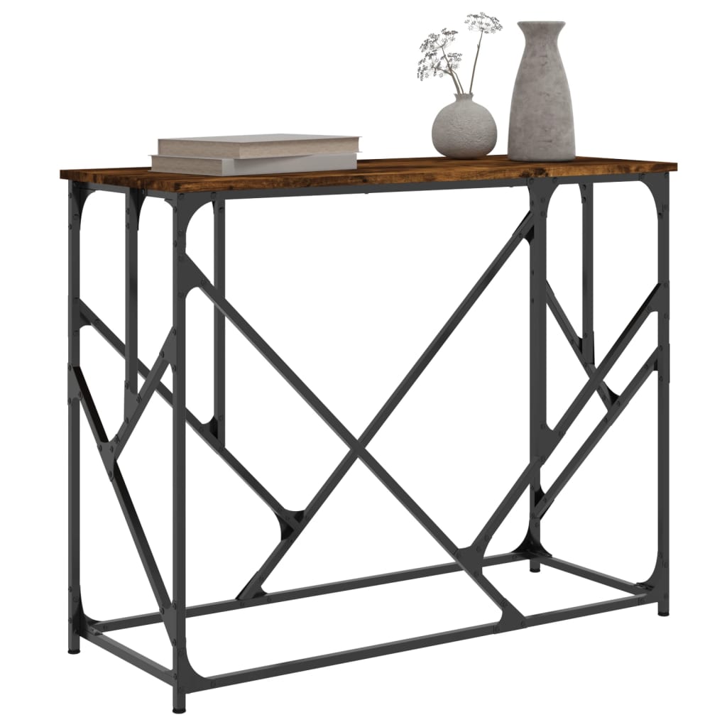 Tavolo Consolle Rovere Fumo 100x40x80 cm in Legno Multistrato - homemem39