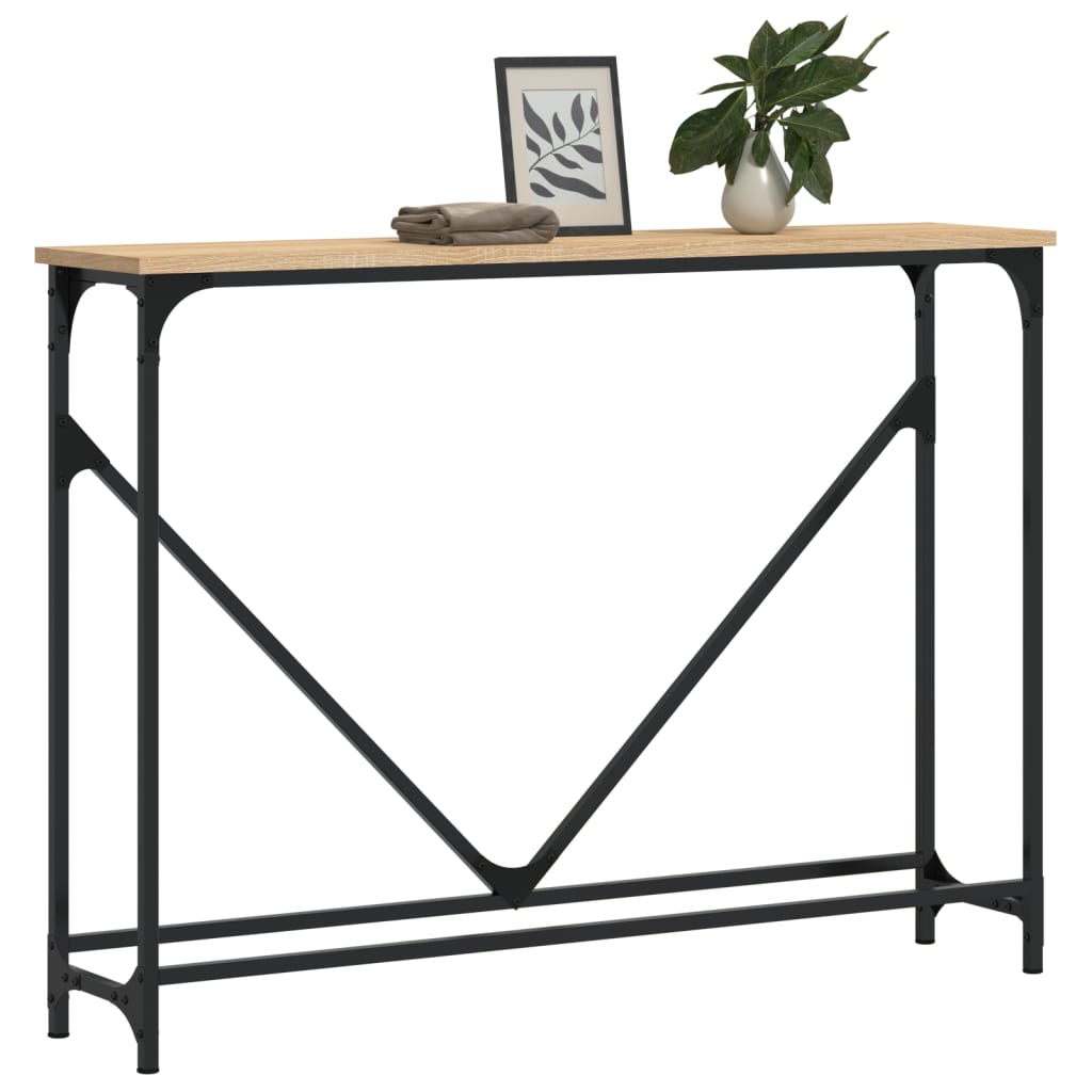 Tavolino Consolle Rovere Sonoma 102x22,5x75cm Legno Multistrato - homemem39
