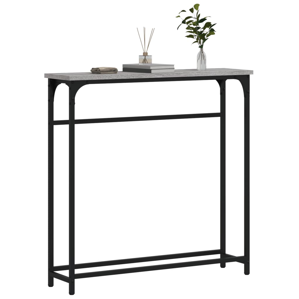 Tavolino Consolle Grigio Sonoma 75x19,5x75 cm Legno Multistrato - homemem39
