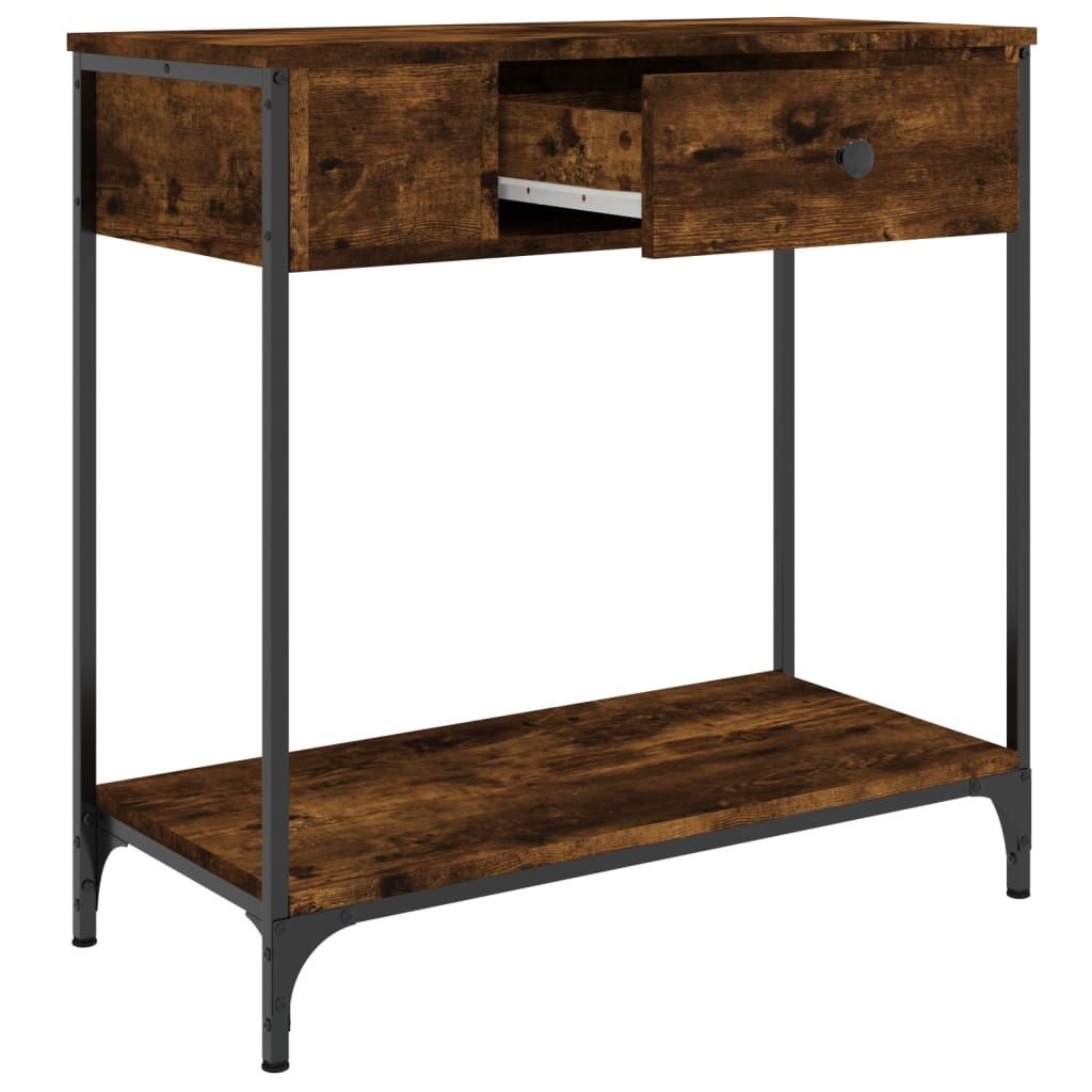 Tavolino Consolle Rovere Fumo 75x34,5x75cm Legno Multistrato - homemem39