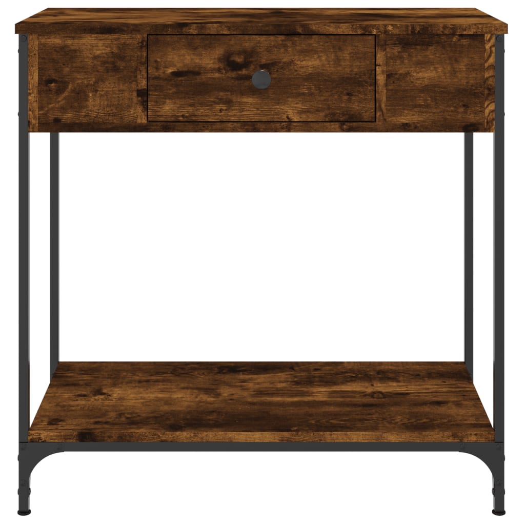 Tavolino Consolle Rovere Fumo 75x34,5x75cm Legno Multistrato - homemem39