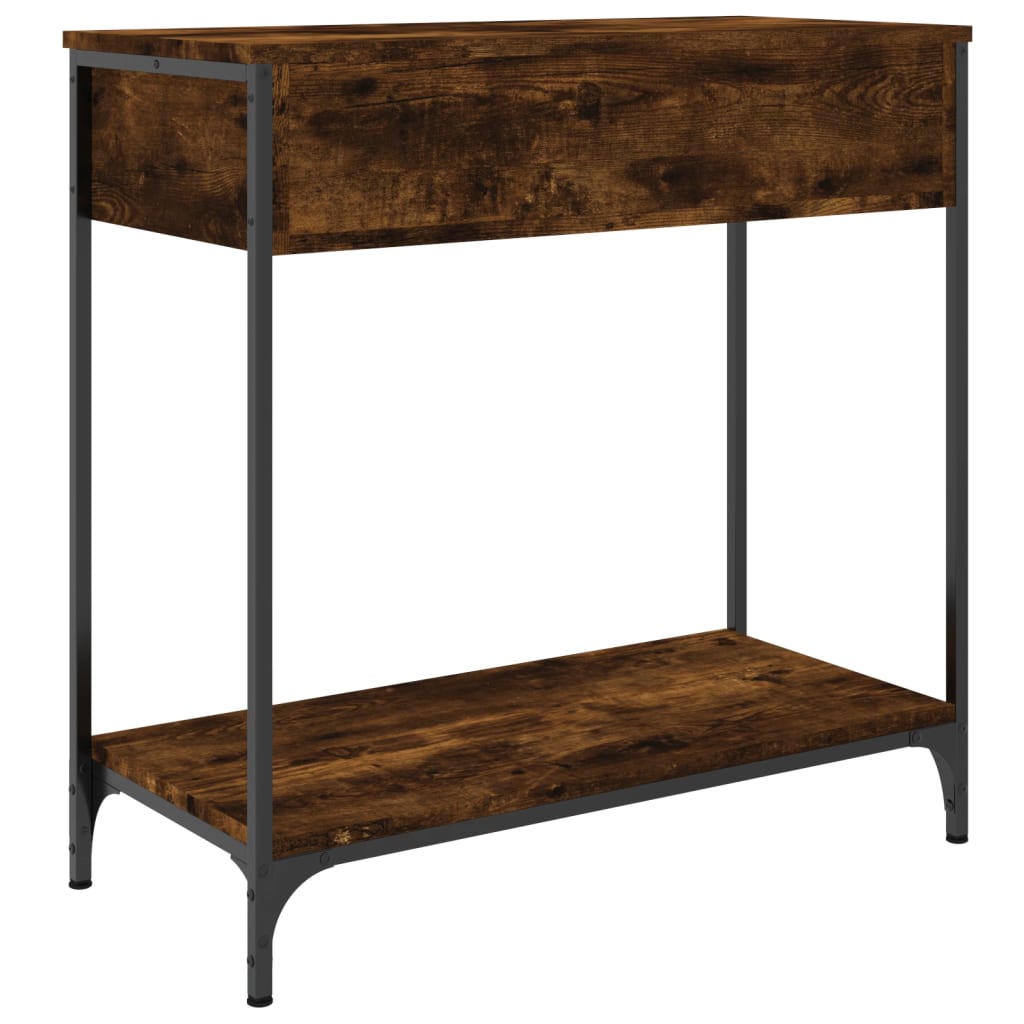 Tavolino Consolle Rovere Fumo 75x34,5x75cm Legno Multistrato - homemem39