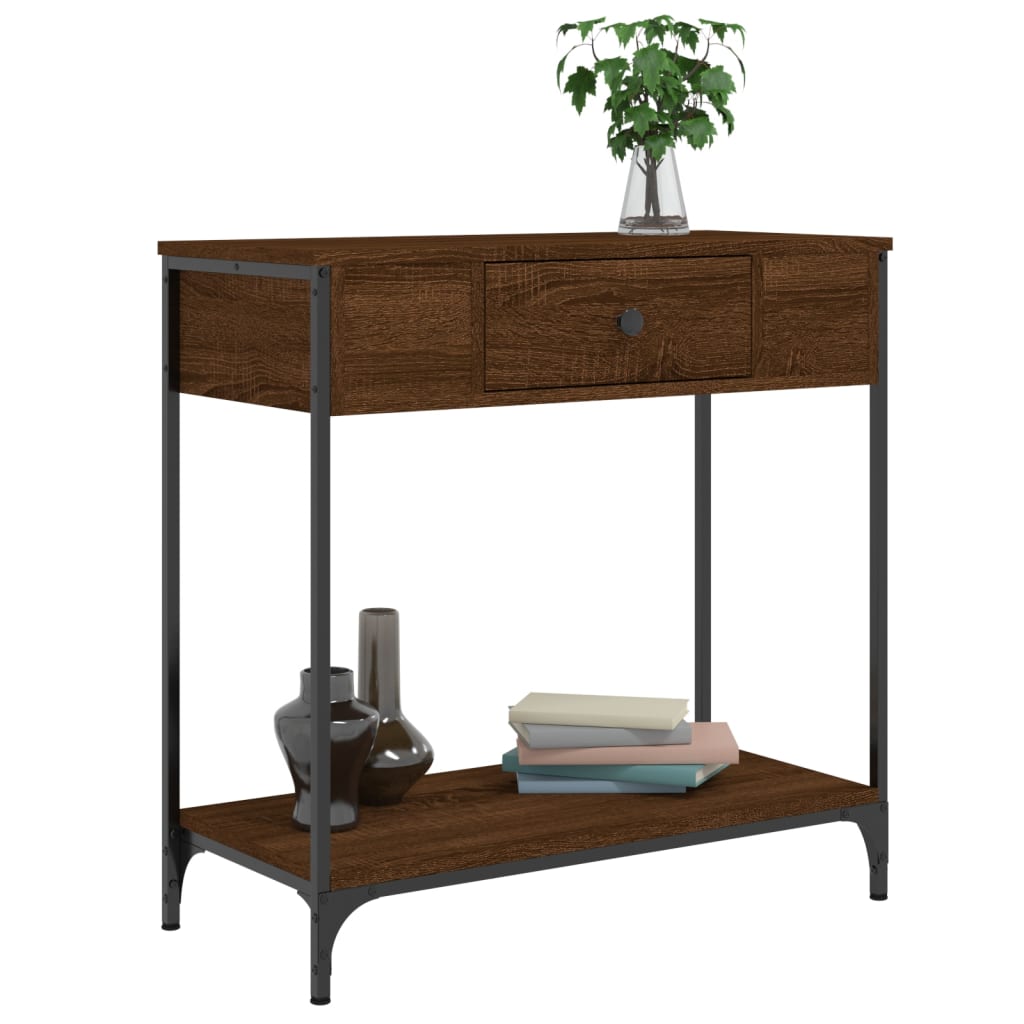 Tavolino Consolle Rovere Marrone 75x34,5x75cm Legno Multistrato - homemem39