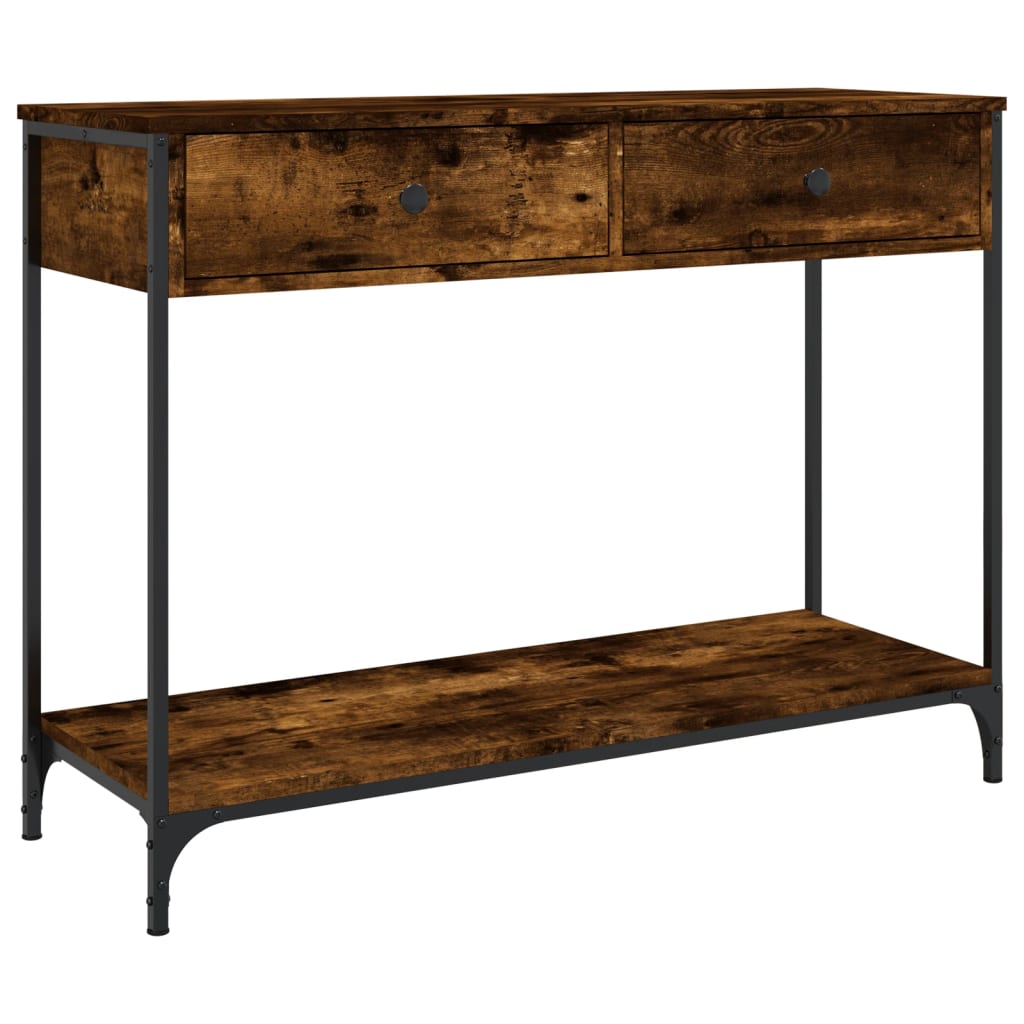 Tavolino Consolle Rovere Fumo 100x34,5x75cm Legno Multistrato - homemem39