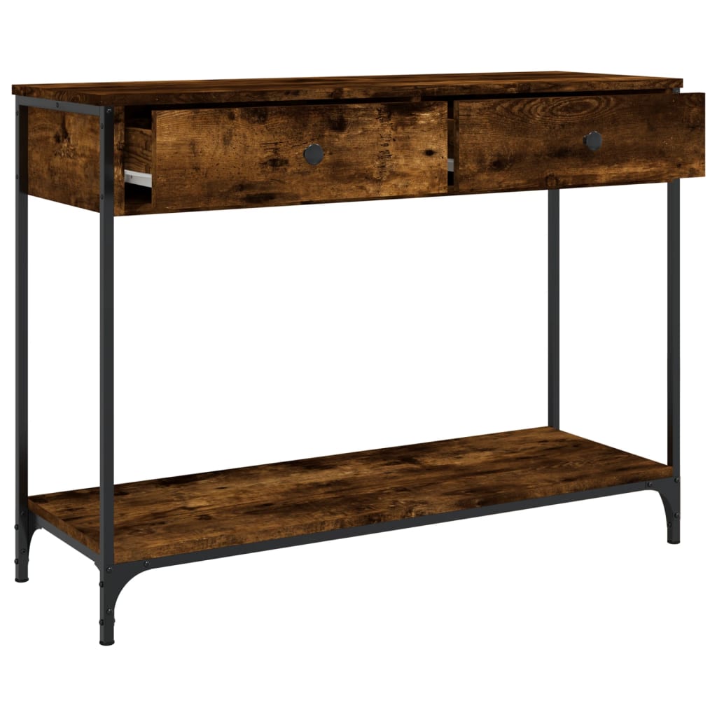 Tavolino Consolle Rovere Fumo 100x34,5x75cm Legno Multistrato - homemem39