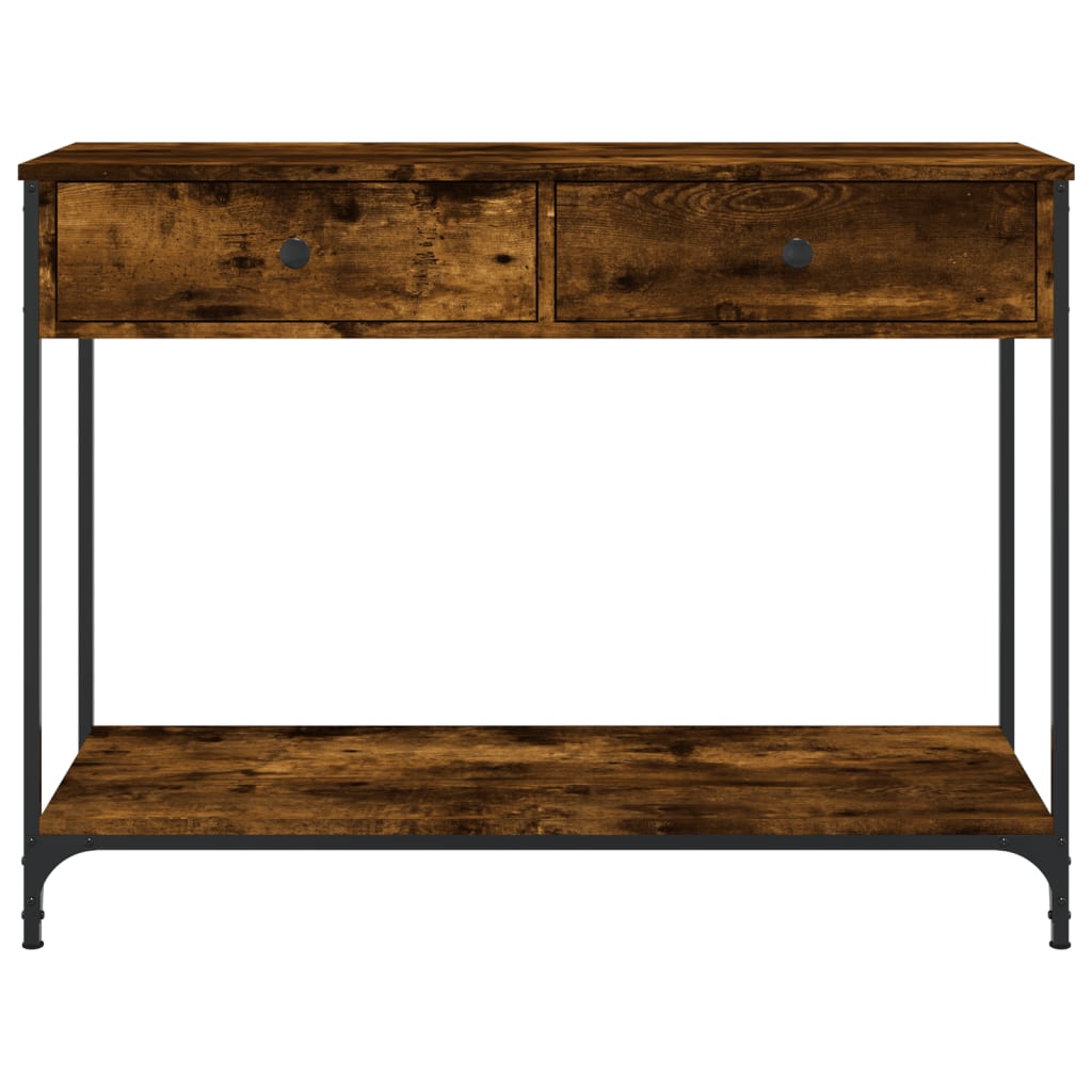 Tavolino Consolle Rovere Fumo 100x34,5x75cm Legno Multistrato - homemem39