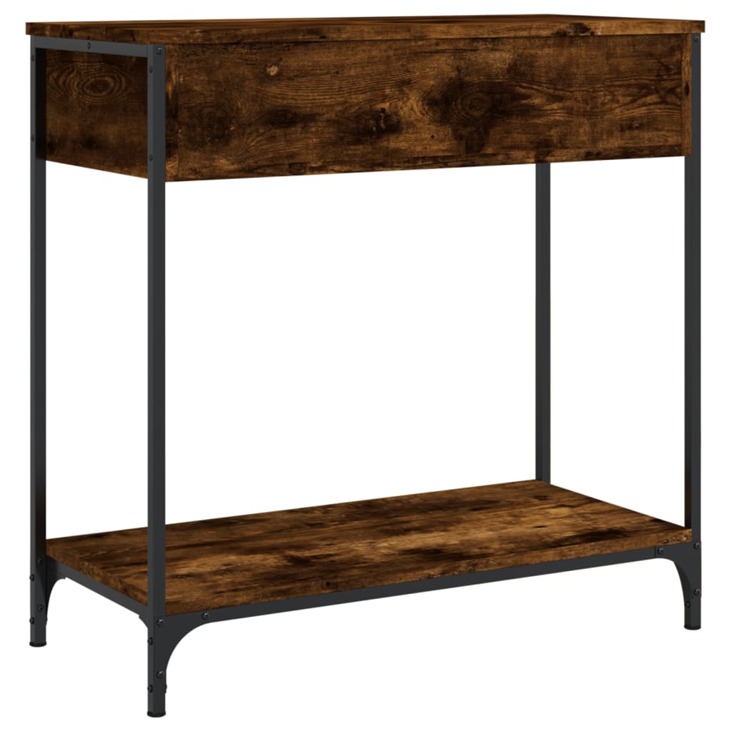 Tavolino Consolle Rovere Fumo 75x34,5x75cm Legno Multistrato - homemem39
