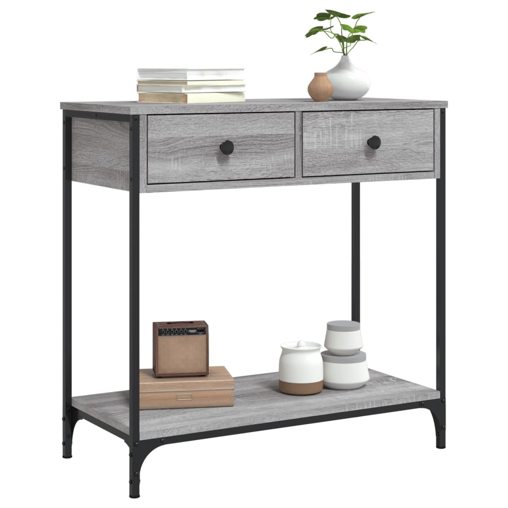 Tavolino Consolle Grigio Sonoma 75x34,5x75cm Legno Multistrato - homemem39