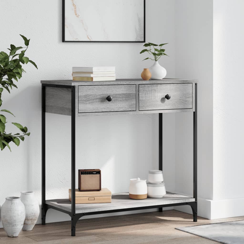 Tavolino Consolle Grigio Sonoma 75x34,5x75cm Legno Multistrato - homemem39