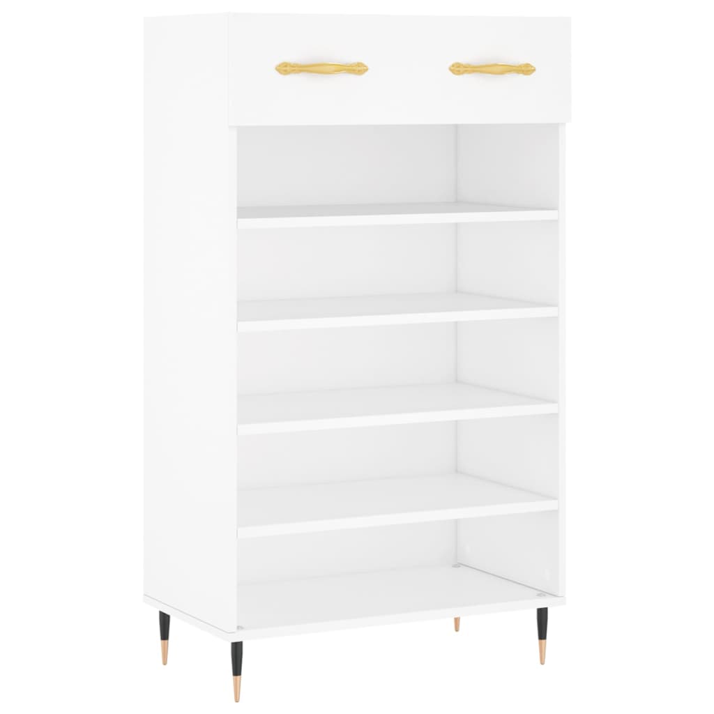 Scarpiera Bianca 60x35x105 cm in Legno Multistrato - homemem39