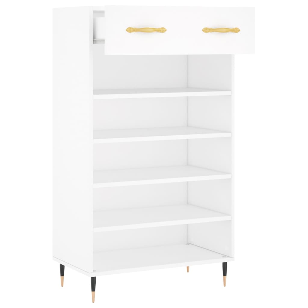 Scarpiera Bianca 60x35x105 cm in Legno Multistrato - homemem39