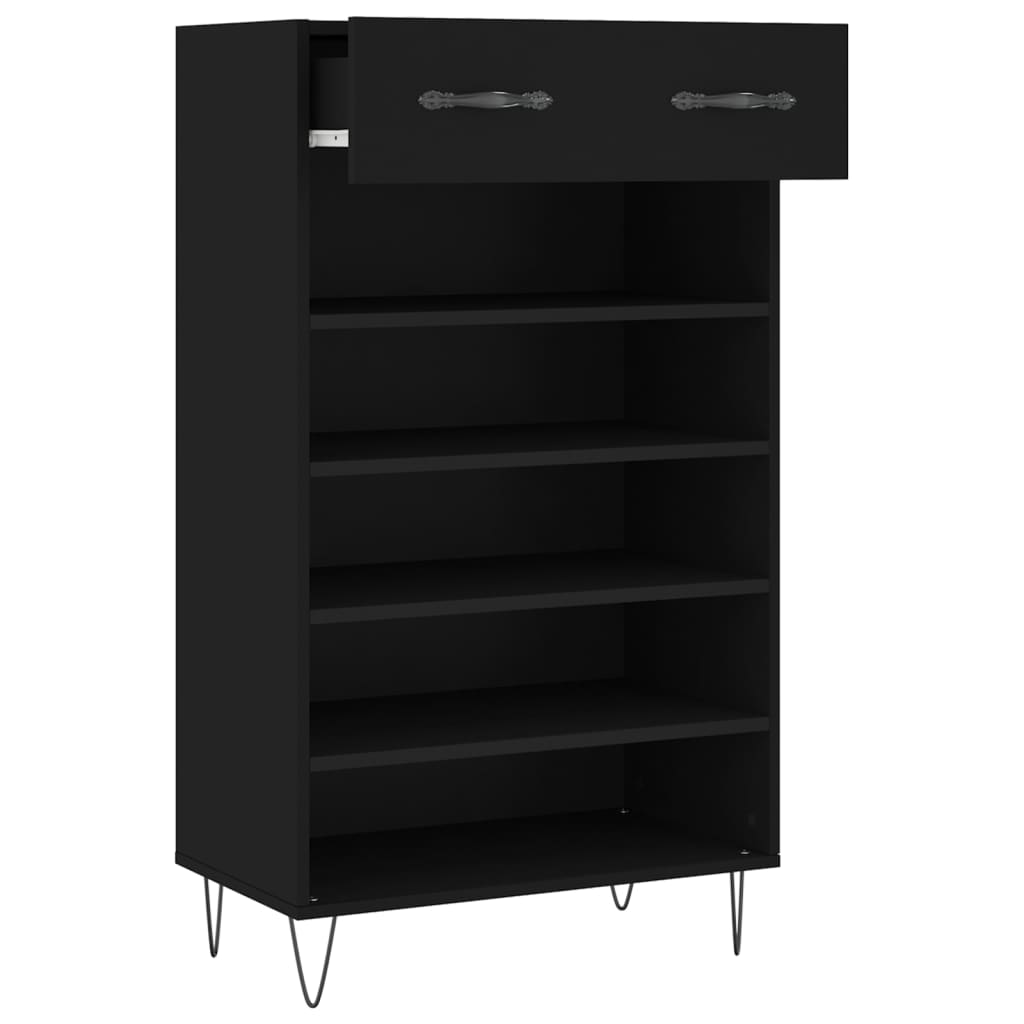 Scarpiera Nera 60x35x105 cm in Legno Multistrato - homemem39