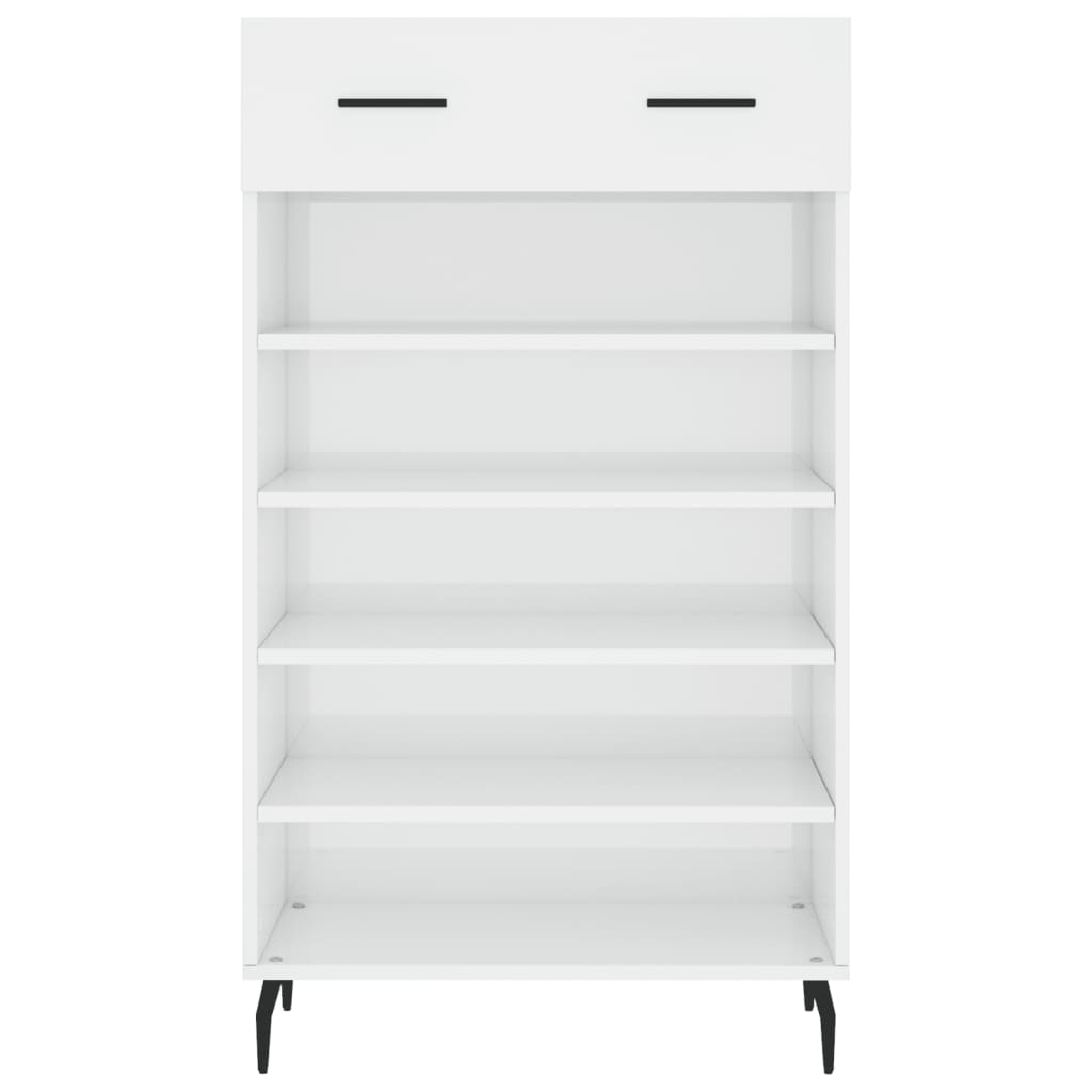 Scarpiera Bianco Lucido 60x35x105 cm in Legno Multistrato - homemem39