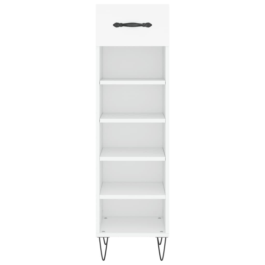 Scarpiera Bianca 30x35x105 cm in Legno Multistrato - homemem39